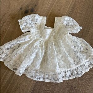 Elegant White Lace Kids Formal Dress